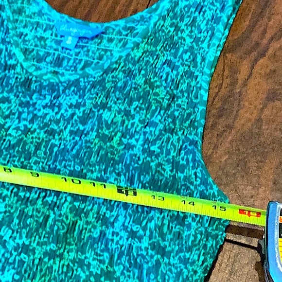 BLUE GINGER HAWAIIAN PRINT SMOCKED SCOOP NECK TOP MAXI DRESS.  Greens. XL - Picture 10 of 11